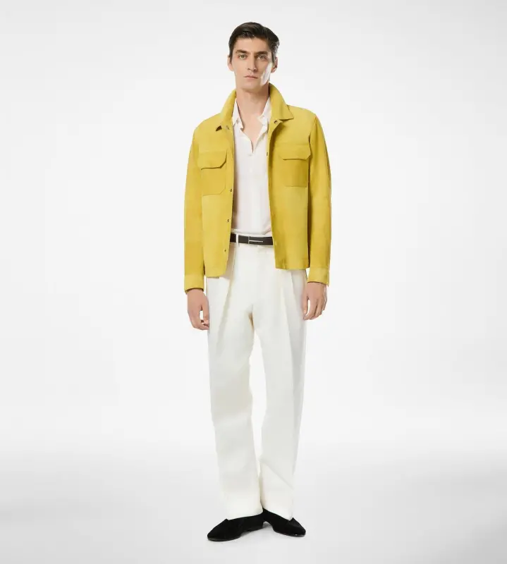 BRUSHED SUEDE OUTERSHIRT MUSTARD online